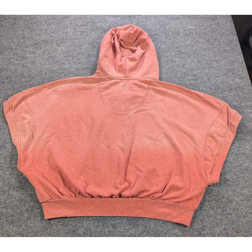Free People Hoodie Vest Cropped Kangaroo Pocket Orange Dyed Women's Size Large - Picture 2 of 9